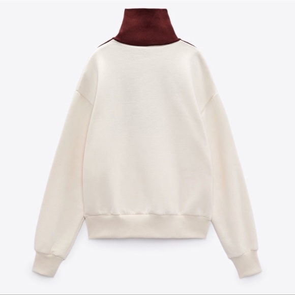 ZARA SWEATSHIRT WITH ZIPPERED HIGH COLLAR | SIZE: L | NWT - Picture 8 of 10